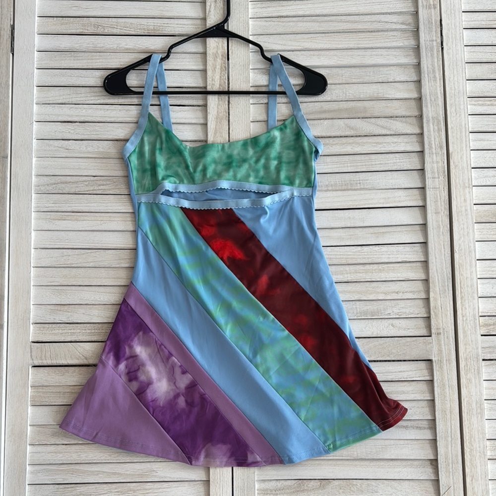 Colorful Patchwork Slip Dress